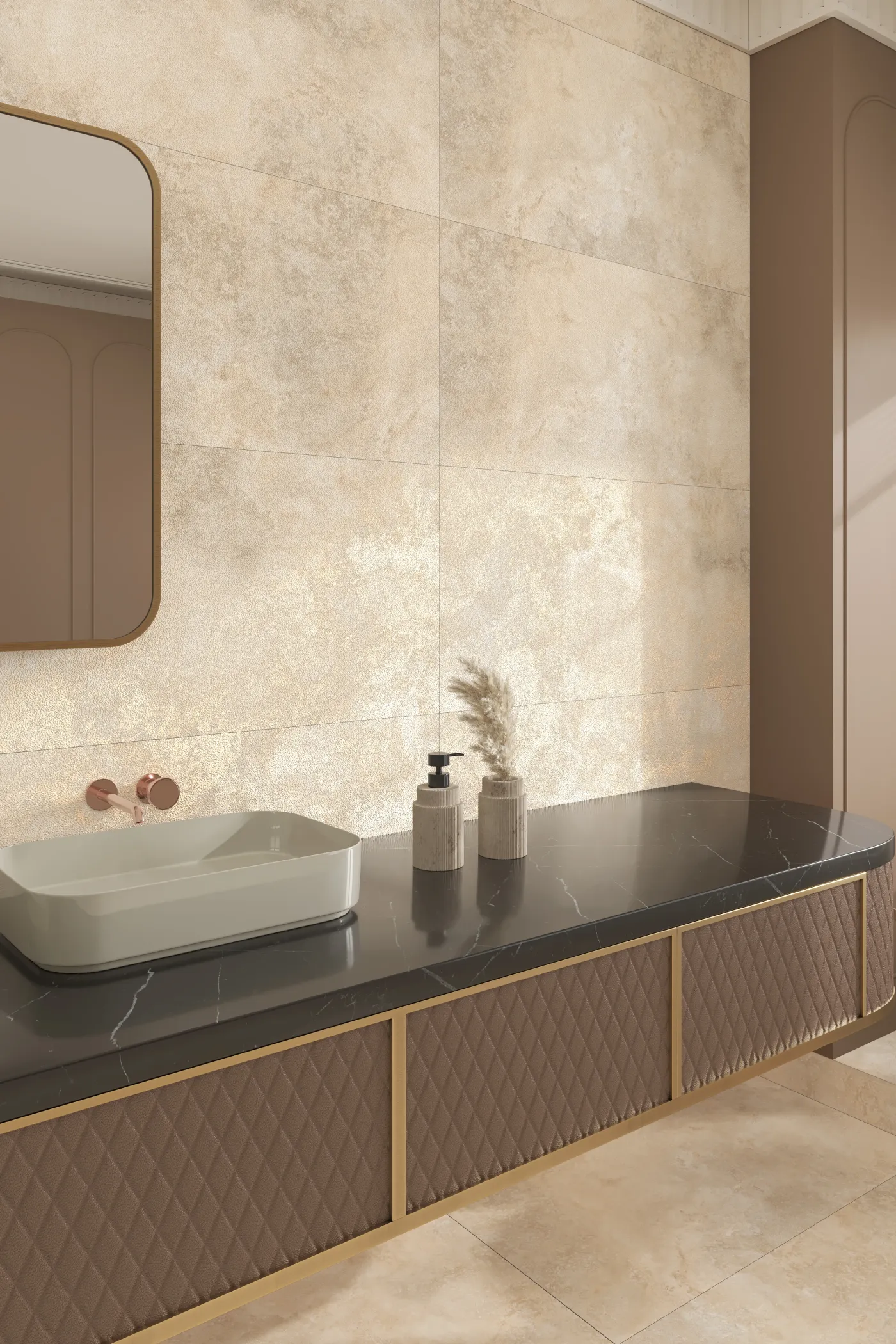 Ventilated porcelain cladding